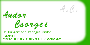andor csorgei business card